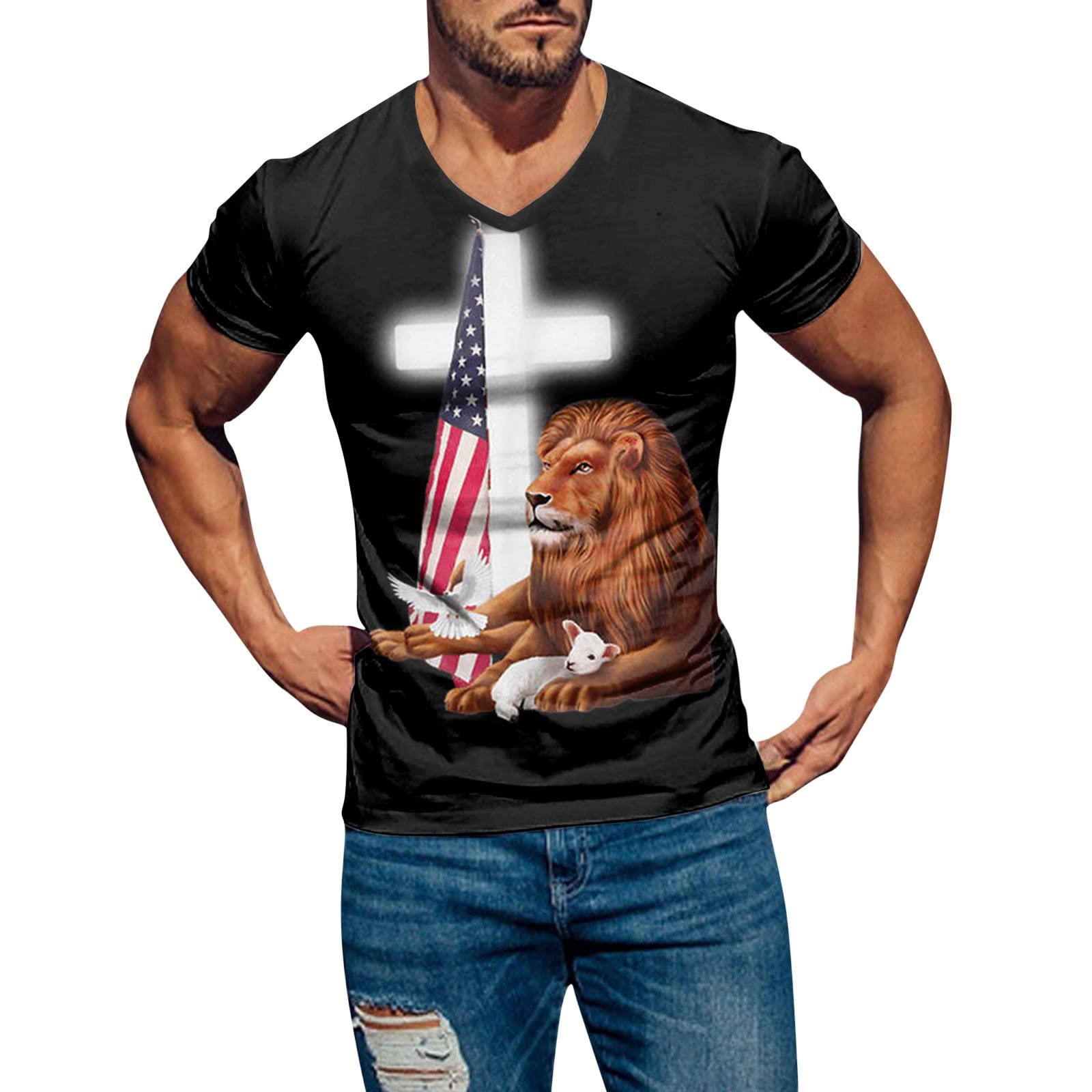 Men's Short Sleeve T-Shirts - Relaxed Fit Athletic Cotton Tees for Casual Wear, Gym & Everyday Comfort