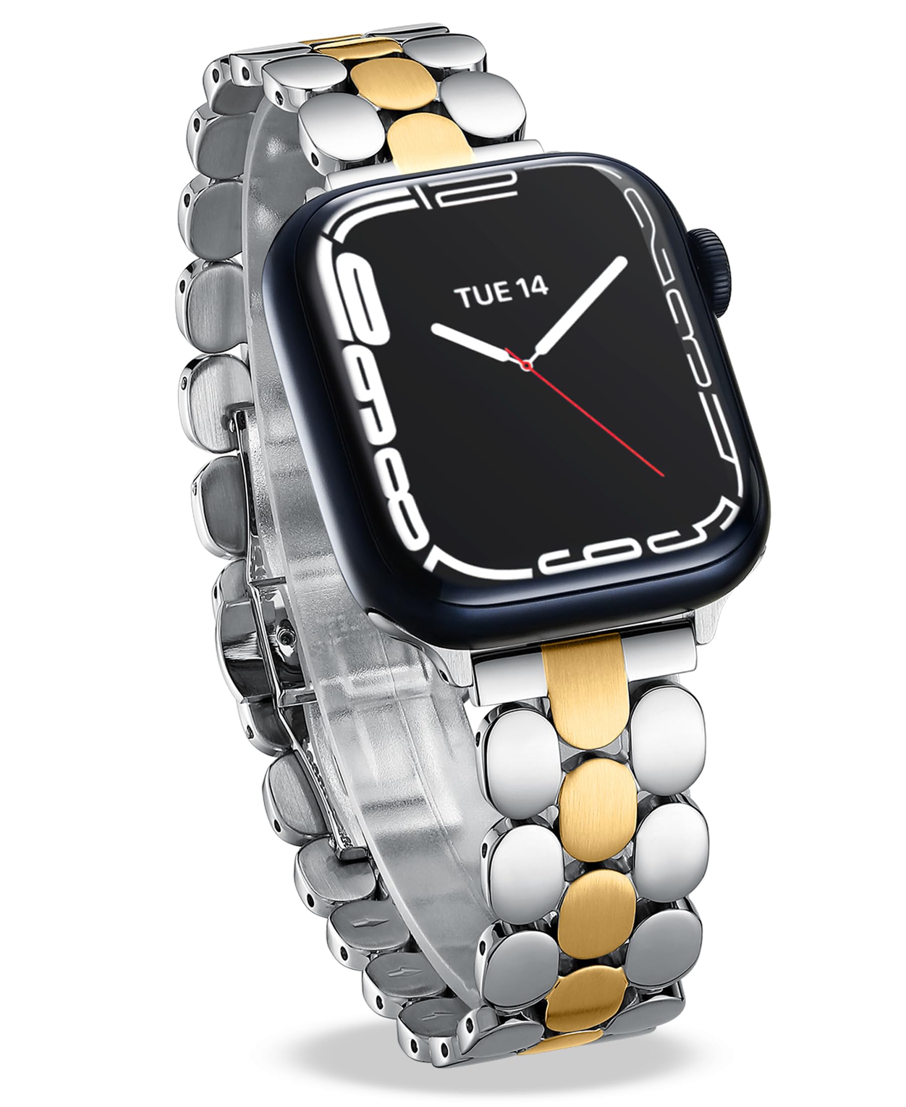 Elegant Stainless Steel Apple Watch Band for Women - Compatible with 38mm 40mm 41mm 42mm 44mm 45mm Models (Series 1-8, SE, SE2) | Perfect for Work, Parties & Everyday Wear