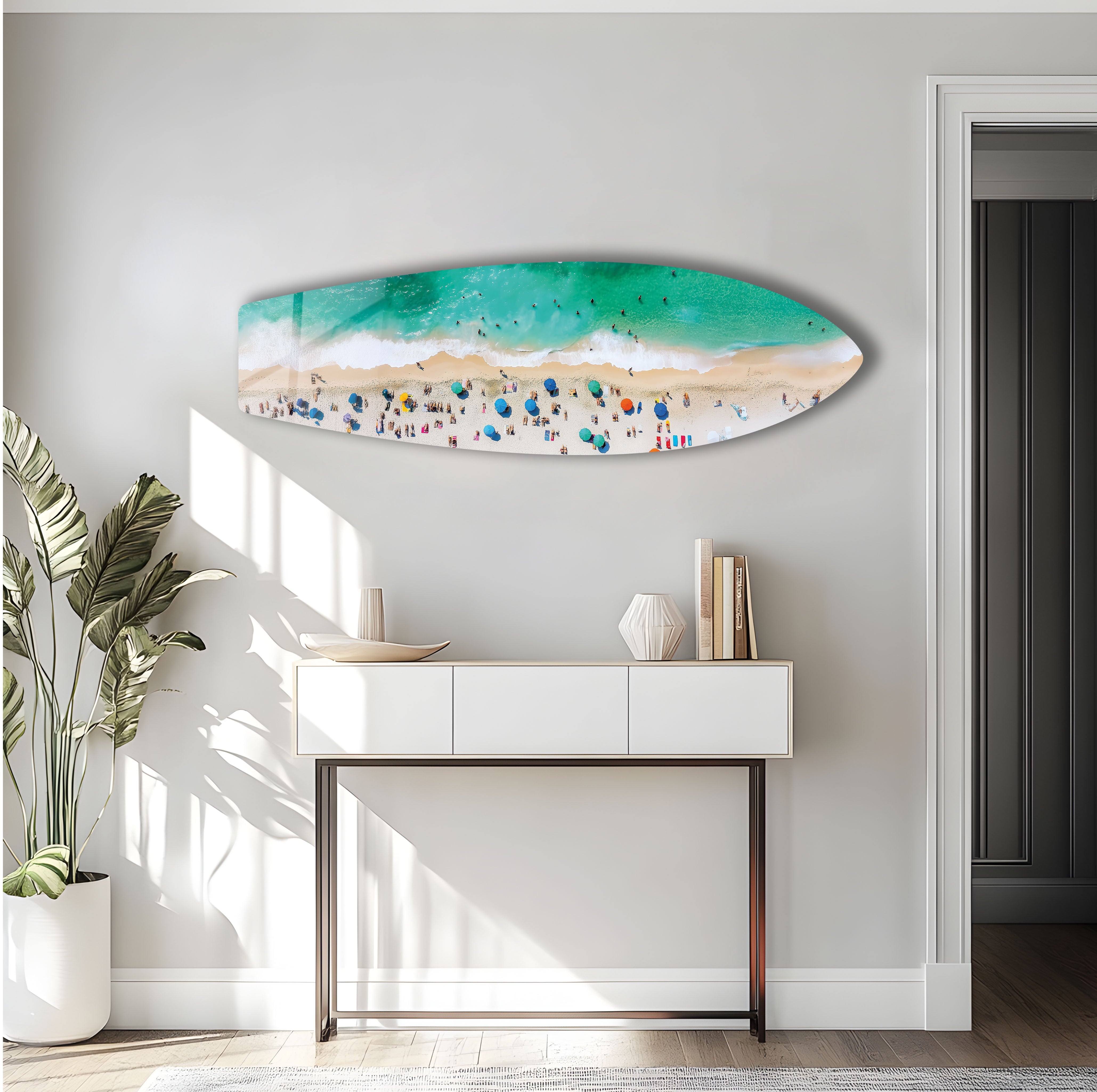 Beach Bliss Surfboard Wall Art - Coastal Decor for Living Room, Bedroom & Office - Perfect Surfing Theme Home Decoration