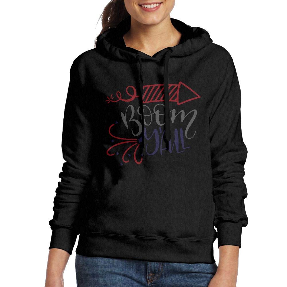 Women's Boom Y'all Hoodie - Soft Fleece Pullover Sweatshirt for Casual Wear, Street Style & Lounge Comfort