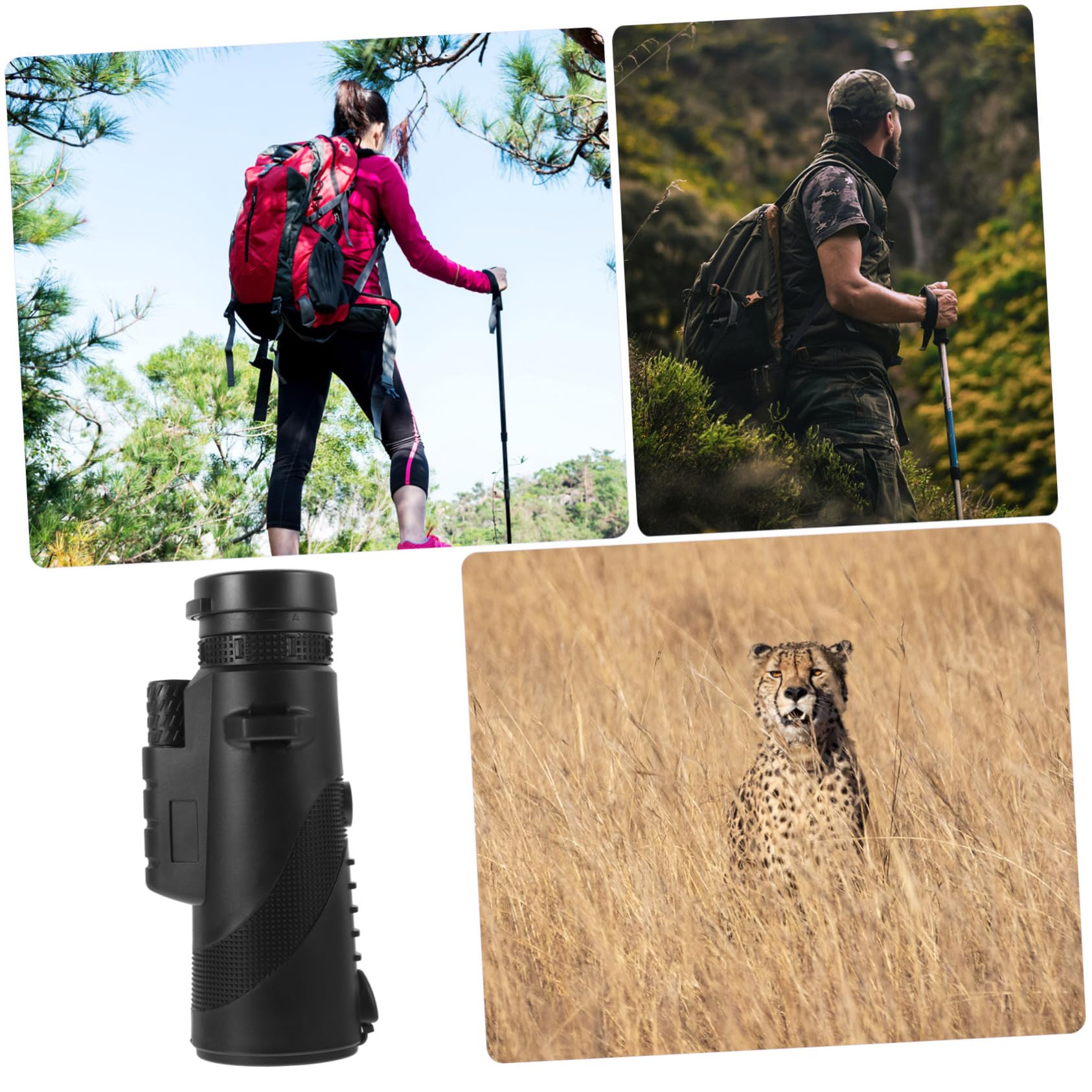 HEMOBLLO 2-Pack Night Vision Monocular Telescope - HD 10x42 Zoom for Bird Watching, Hiking & Camping | Compact Handheld Binoculars with PVC Soft Grip | Perfect for Outdoor Adventures, Wildlife Observation & Travel Gear
