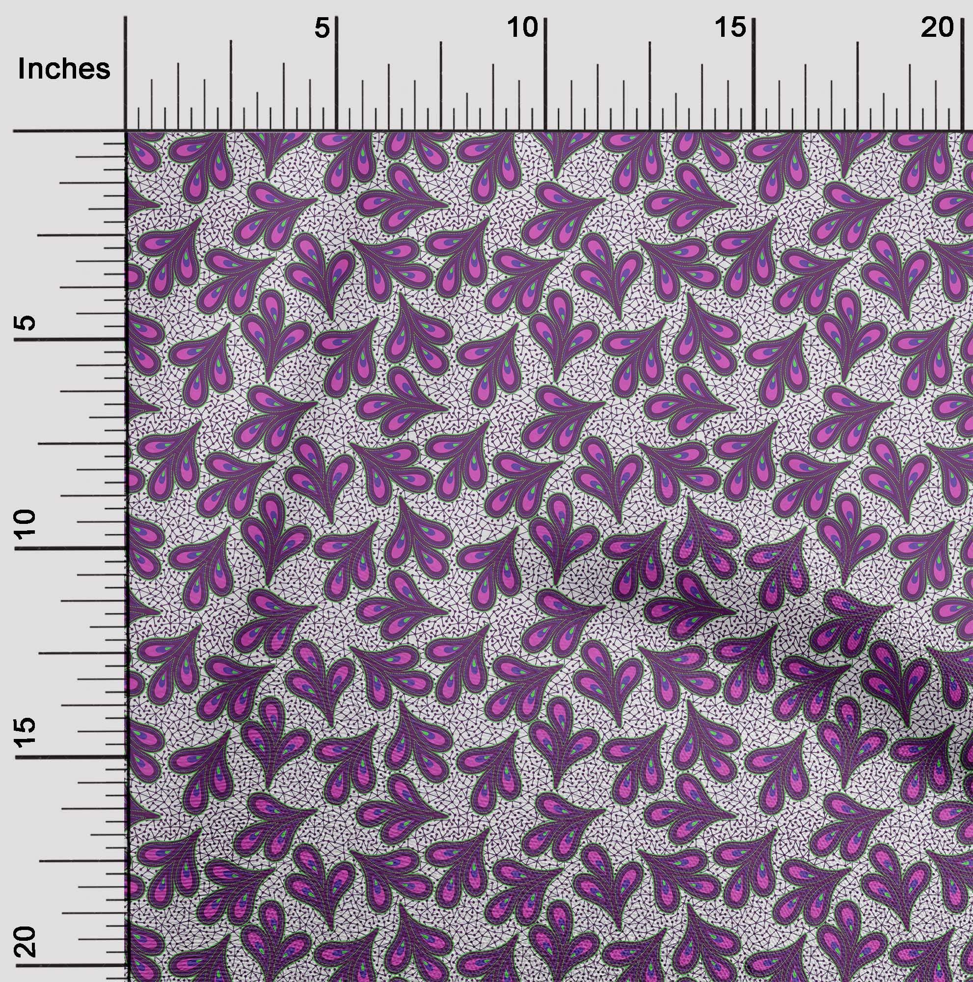 oneOone Silk Tabby Fuchsia Pink Asian Block Print Fabric by The Yard - 42 Inch Wide Dress Material for DIY Fashion, Home Decor & Quilting