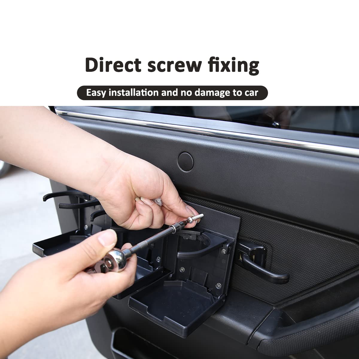 Adjustable Folding Car Cup Holder for Lada NIVA - Black Universal Door Drink Holder for Soda Cans, Water Bottles & Coffee | Perfect for Road Trips, Commuting & Travel Accessories