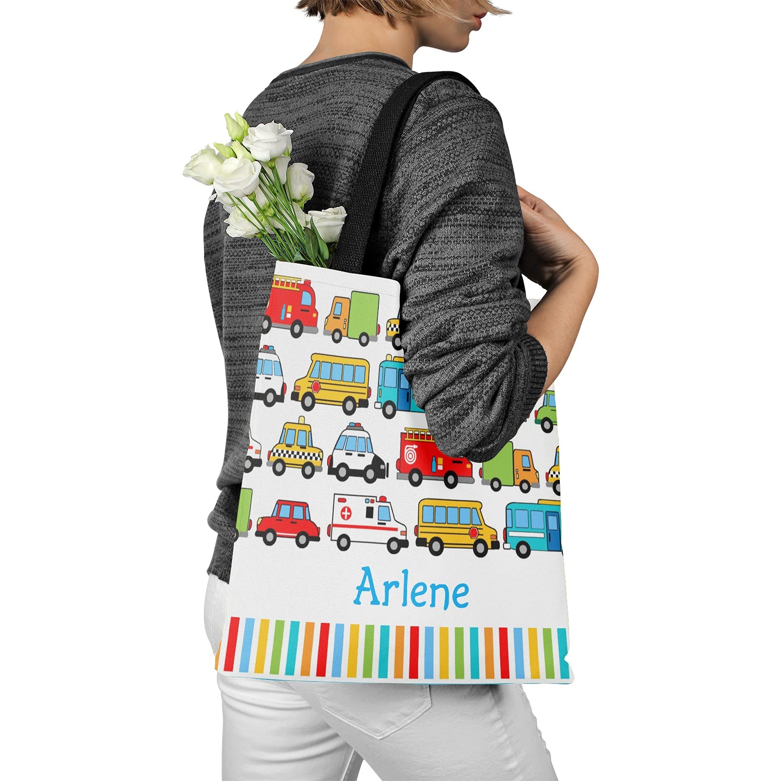 Custom Personalized Canvas Tote Bags for Women & Kids - Eco-Friendly Reusable Shopping Bags for Groceries, Beach, Travel & Daily Use
