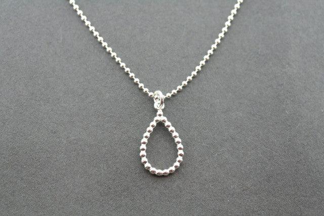 Elegant Beaded Teardrop Pendant Necklace - 45cm Sterling Silver Ball Chain for Women - Perfect for Gifts, Parties & Everyday Wear