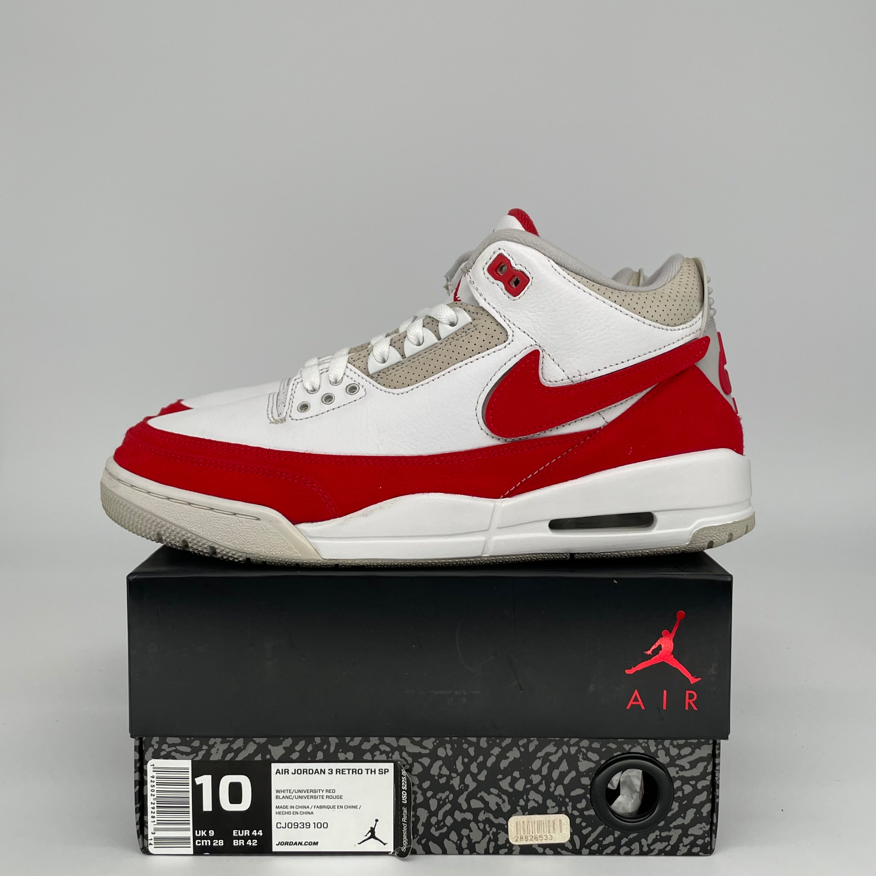 AIR JORDAN 3 TINKER UNIVERSITY RED Men's Basketball Shoes Size 10 - CJ0939-100 | Authentic Retro Sneakers for Sports, Streetwear & Sneaker Collectors