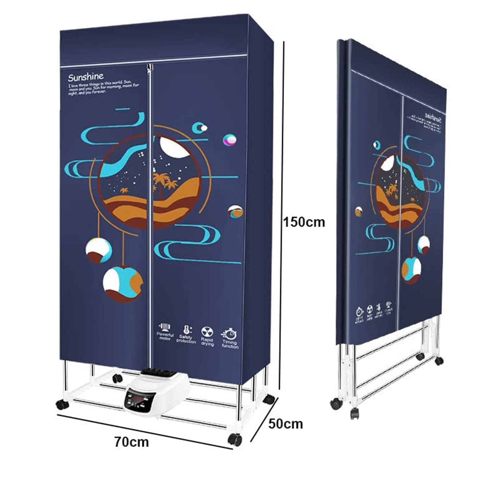 Foldable Electric Heated Clothes Dryer Rack with Remote Control - 2-Tier Stainless Steel Laundry Drying Stand, 1500W Energy Saving, 240min Timer - Perfect for Indoor Use in Living Room, Bedroom & Small Apartments