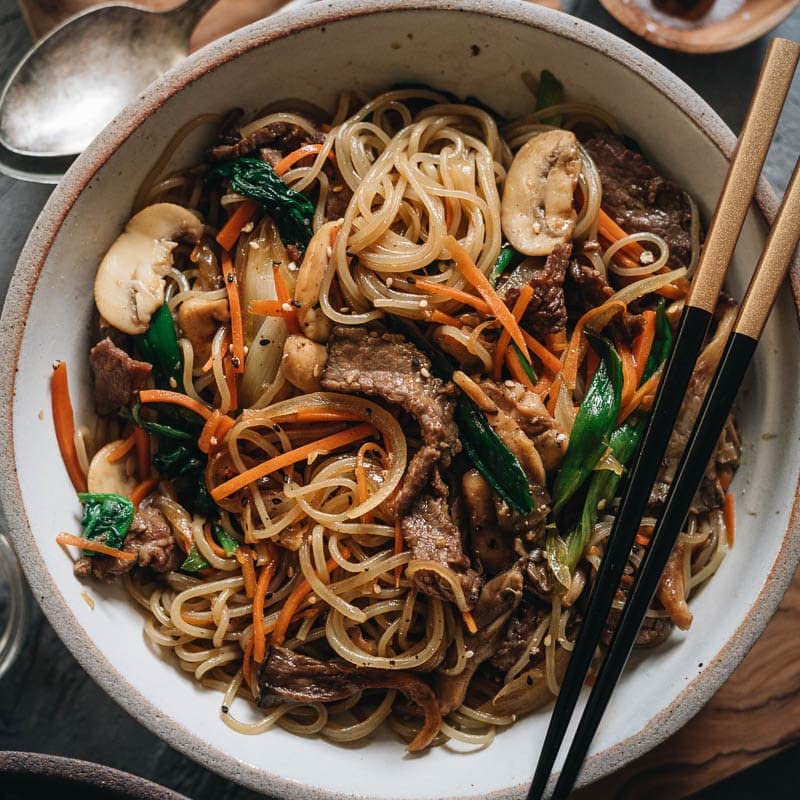 ASSI Japchae Sweet Potato Noodles, 1.5LB (680g) - Korean Glass Noodles for Stir Fry & Salad | Includes 2 Free Coffee Spoons | Perfect for Asian Cooking, Meal Prep & Healthy Eating