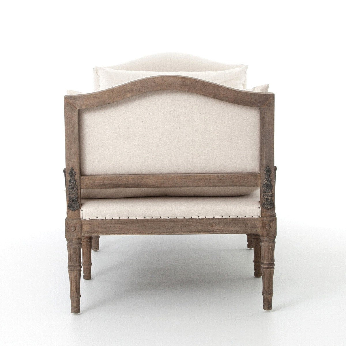 Amelie Chaise Lounge - Harbor Natural Fabric Upholstered Modern Accent Chair for Living Room, Bedroom, or Office - Perfect for Relaxing and Reading