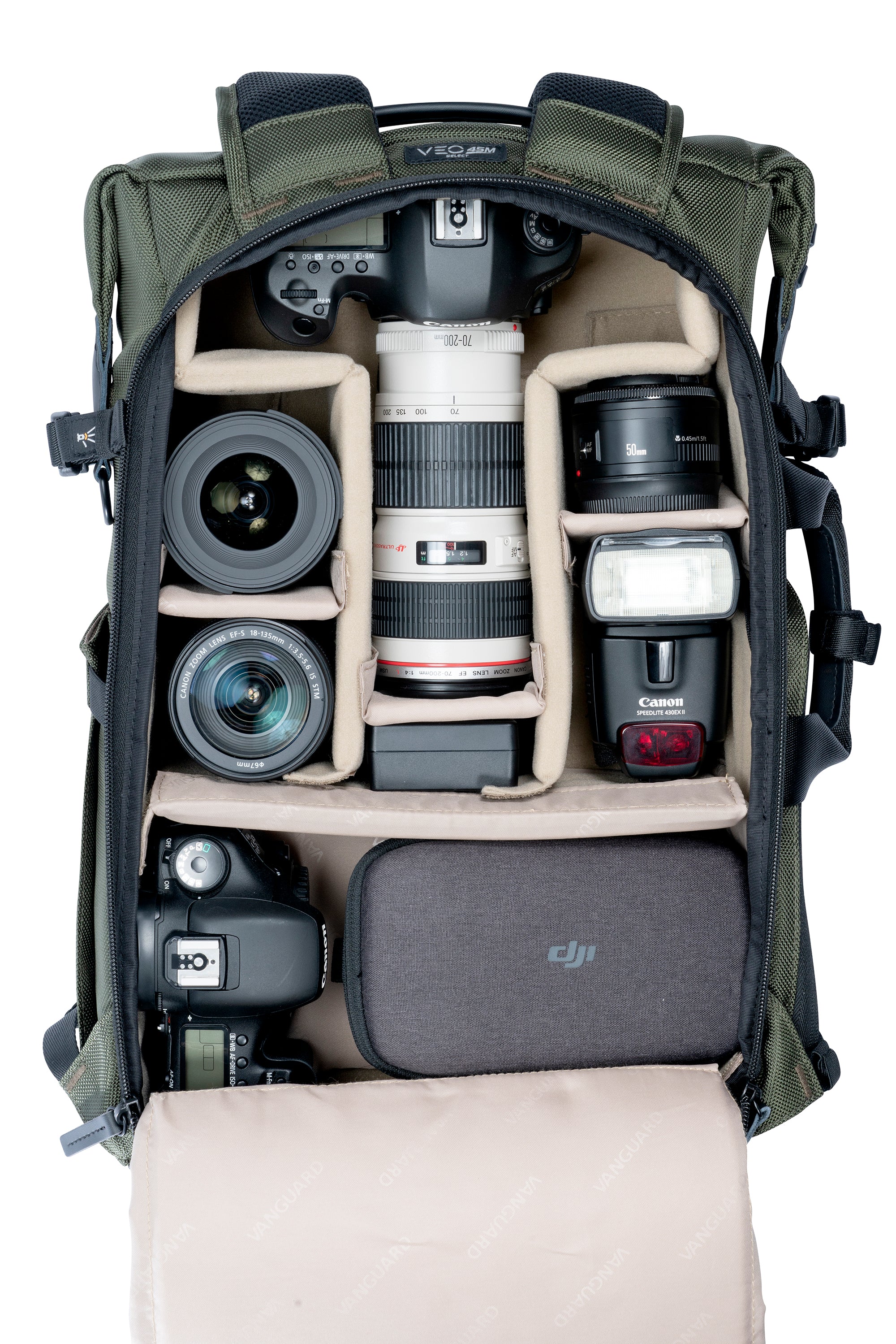 VEO SELECT 45L Waterproof Hiking Backpack Green - Lightweight Travel Backpack for Outdoor Camping, Trekking & Daily Commute