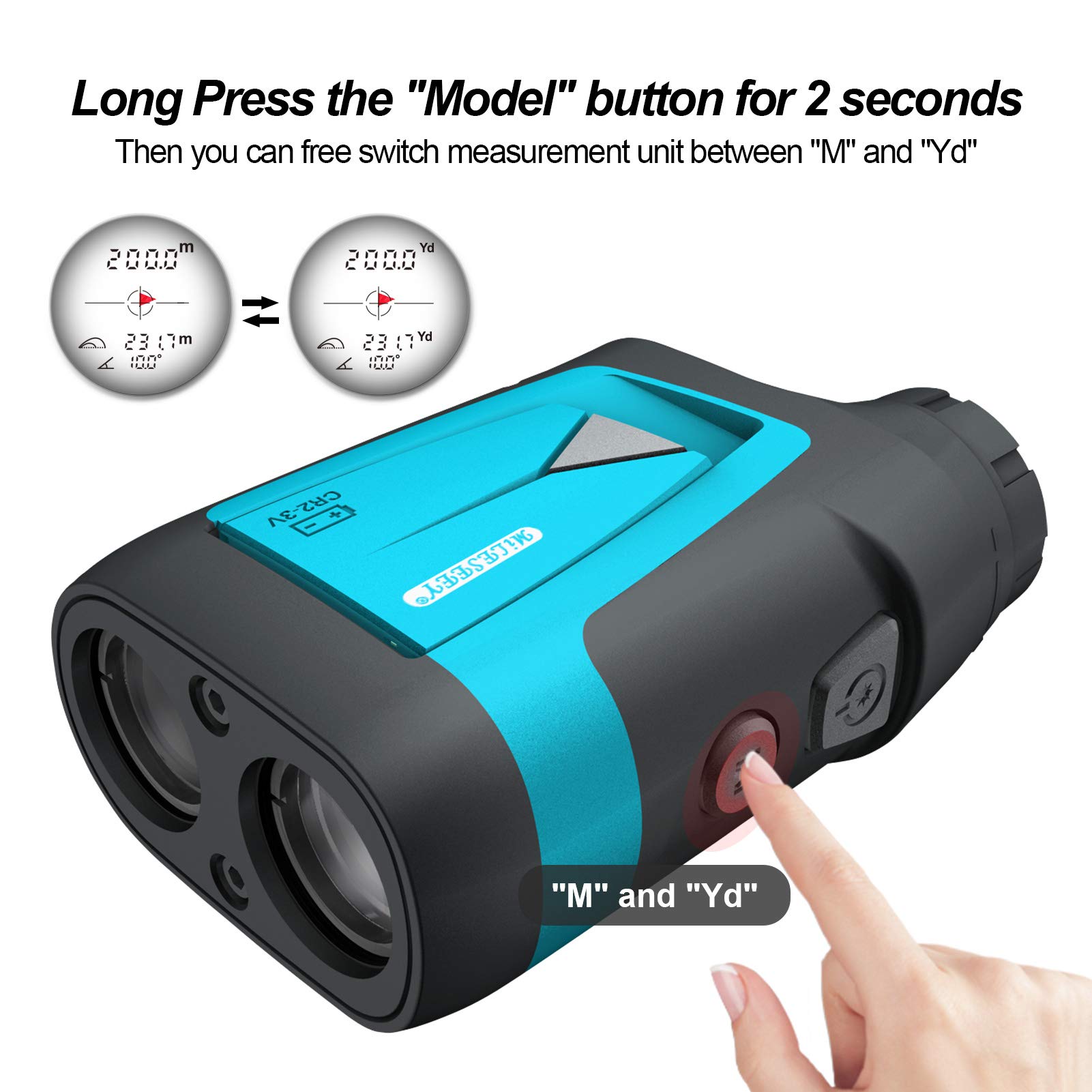 Mileseey Professional Golf Laser Rangefinder 660 Yards with Slope Compensation - Fast Flag Lock, 6X Magnification for Accurate Distance, Angle & Speed Measurement - Perfect for Golfing, Hunting & Outdoor Sports