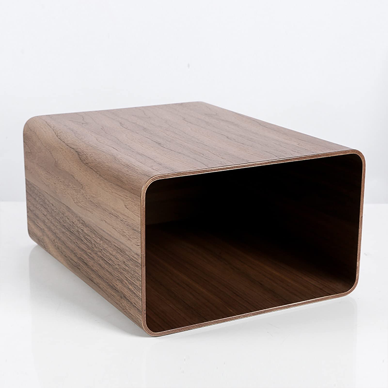 Walnut Wood Trash Can - 26 x 16 x 32cm Narrow Waste Bin for Bedroom, Bathroom, Office & Living Room | Uncovered Garbage Container for Home Storage & Paper Recycling