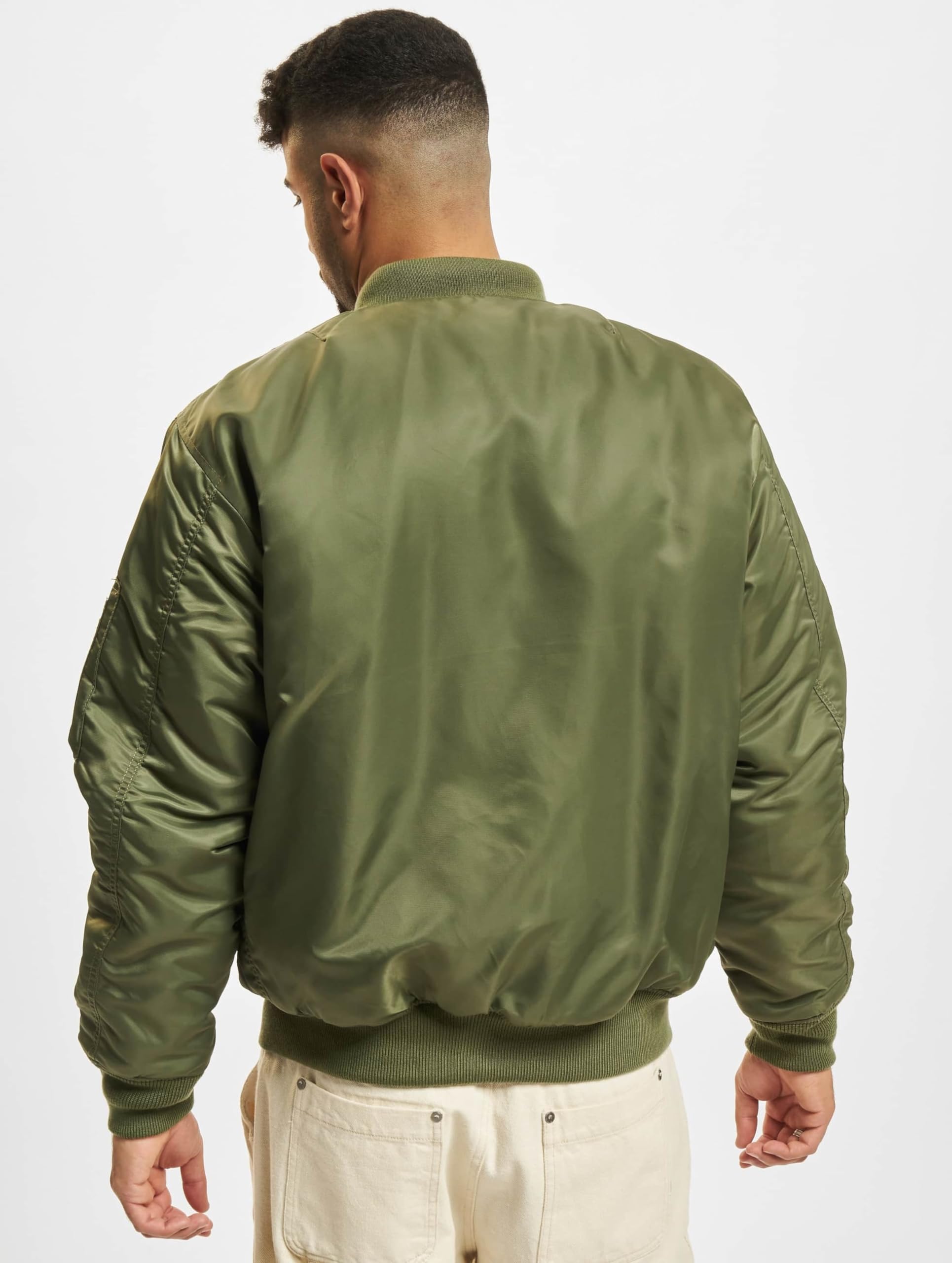 Brandit Men's MA-1 Bomber Jacket - Olive Green Military Flight Jacket for Men | Lightweight, Water-Resistant | Casual Wear, Street Style, Outdoor Adventures