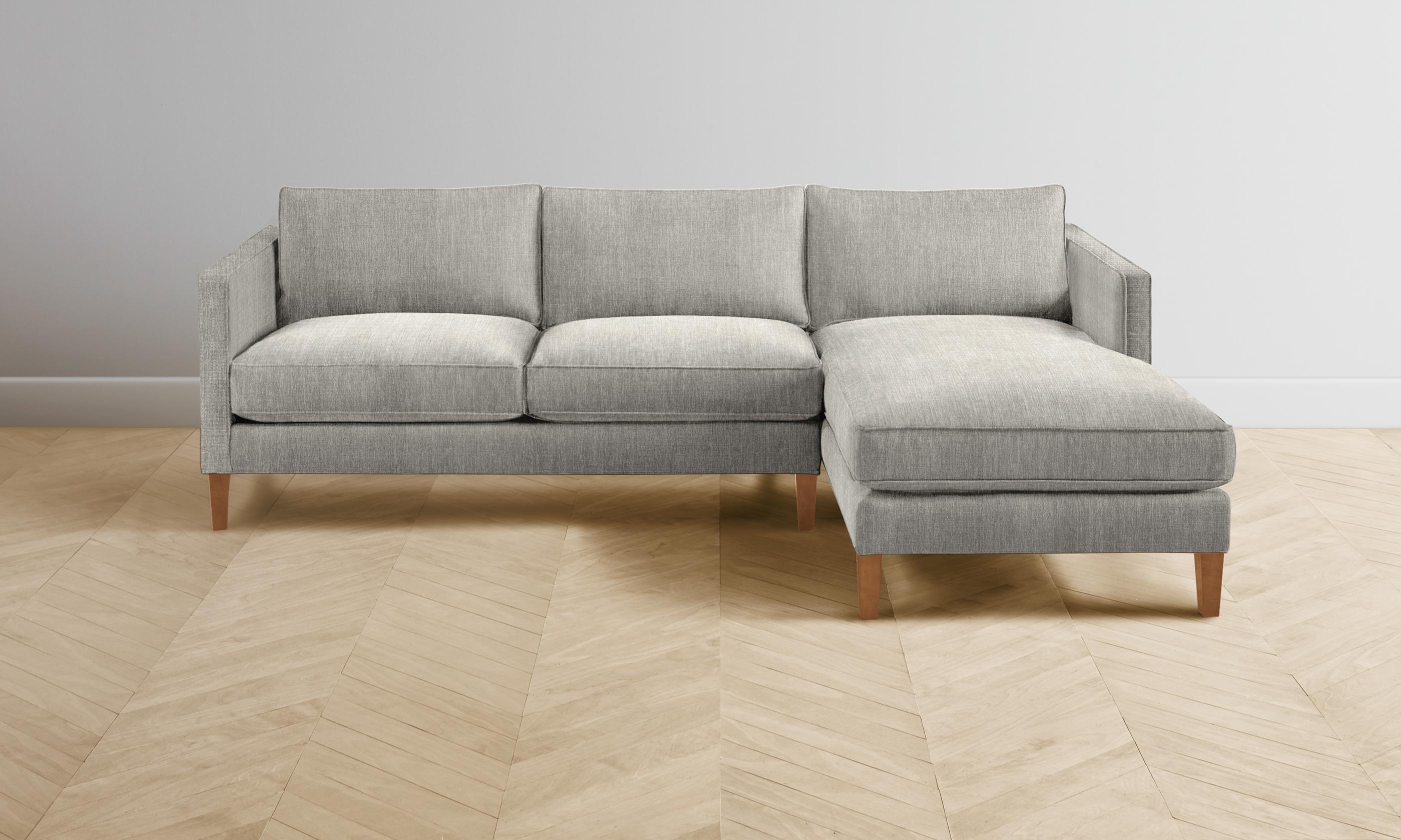 The Crosby Sectional Sofa - Performance Tweed Oatmeal Fabric, Modern Living Room Furniture for Comfortable Home & Office Seating