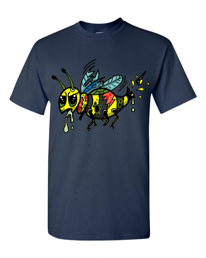 Zombie Bee Undead Animals Graphic T-Shirt for Men & Women - Funny Halloween Costume & Horror Movie Fan Gift