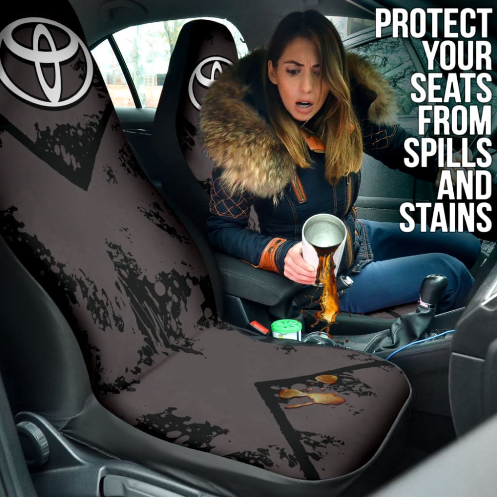 Premium Black & Grey Custom Toyota Car Seat Covers - Stylish & Durable 3D Design (Model 211001) | Perfect for Daily Commute, Road Trips & Car Interior Protection
