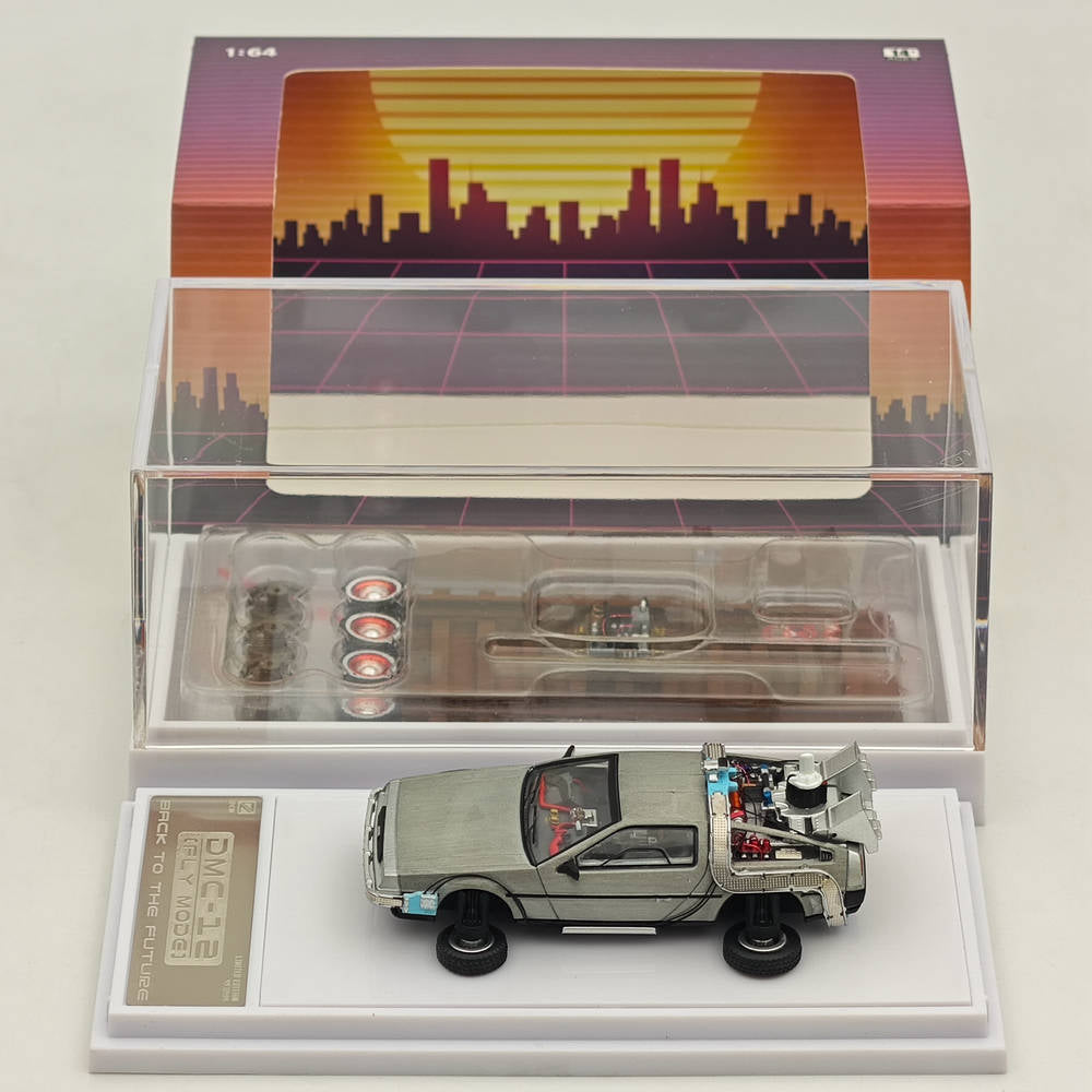 1:64 Back to the Future DMC-12 Time Machine Diecast Model Car - Collectible Movie Replica for Display & Gifts - Perfect for Fans, Collectors and Home Office Decor