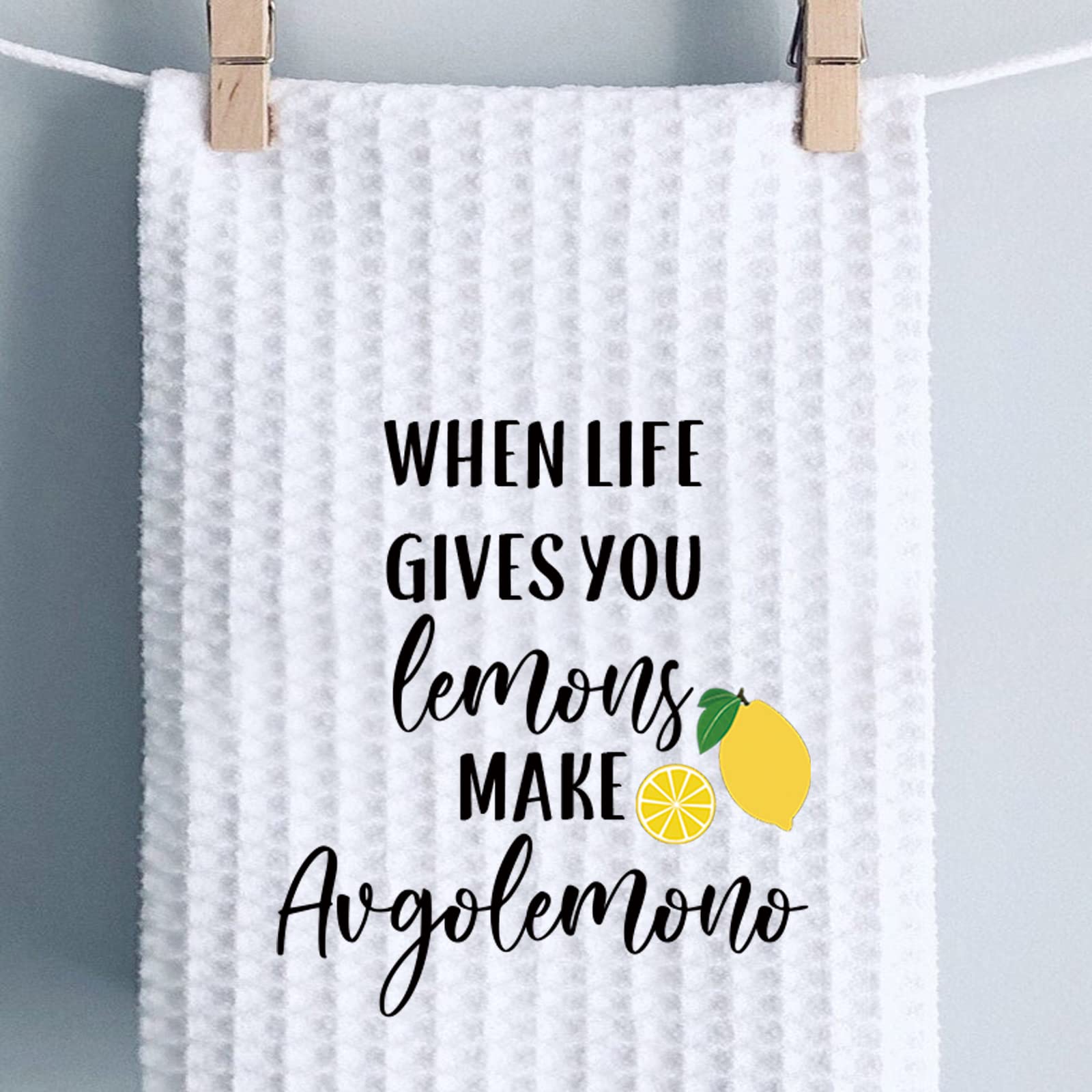 PWHAOO Lemonade Kitchen Towel - Funny When Life Gives You Lemons Cotton Dish Towel - Perfect Gift for Fruit Lovers & Lemon Enthusiasts - Ideal for Kitchen Decor, Hostess Gifts & Summer Entertaining