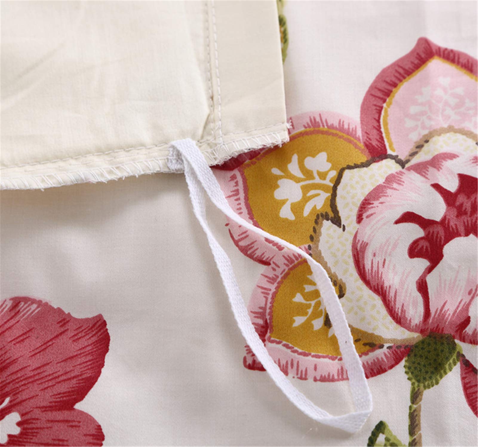 ABREEZE King Size Duvet Cover Set - 100% Egyptian Cotton Farmhouse Floral Bedding with Button Closure | 3-Piece Set (1 Duvet Cover + 2 Pillow Shams) in Soft Pink | Perfect for Master Bedroom, Guest Room & Cozy Farmhouse Decor