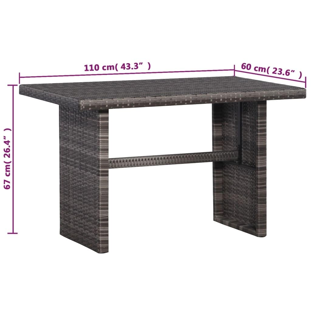 Premium Poly Rattan Outdoor Bistro Set with Cushions - Lightweight & Weather-Resistant Patio Furniture for Garden, Terrace, Balcony - Gray - Perfect for Relaxing, Entertaining Guests & Outdoor Dining