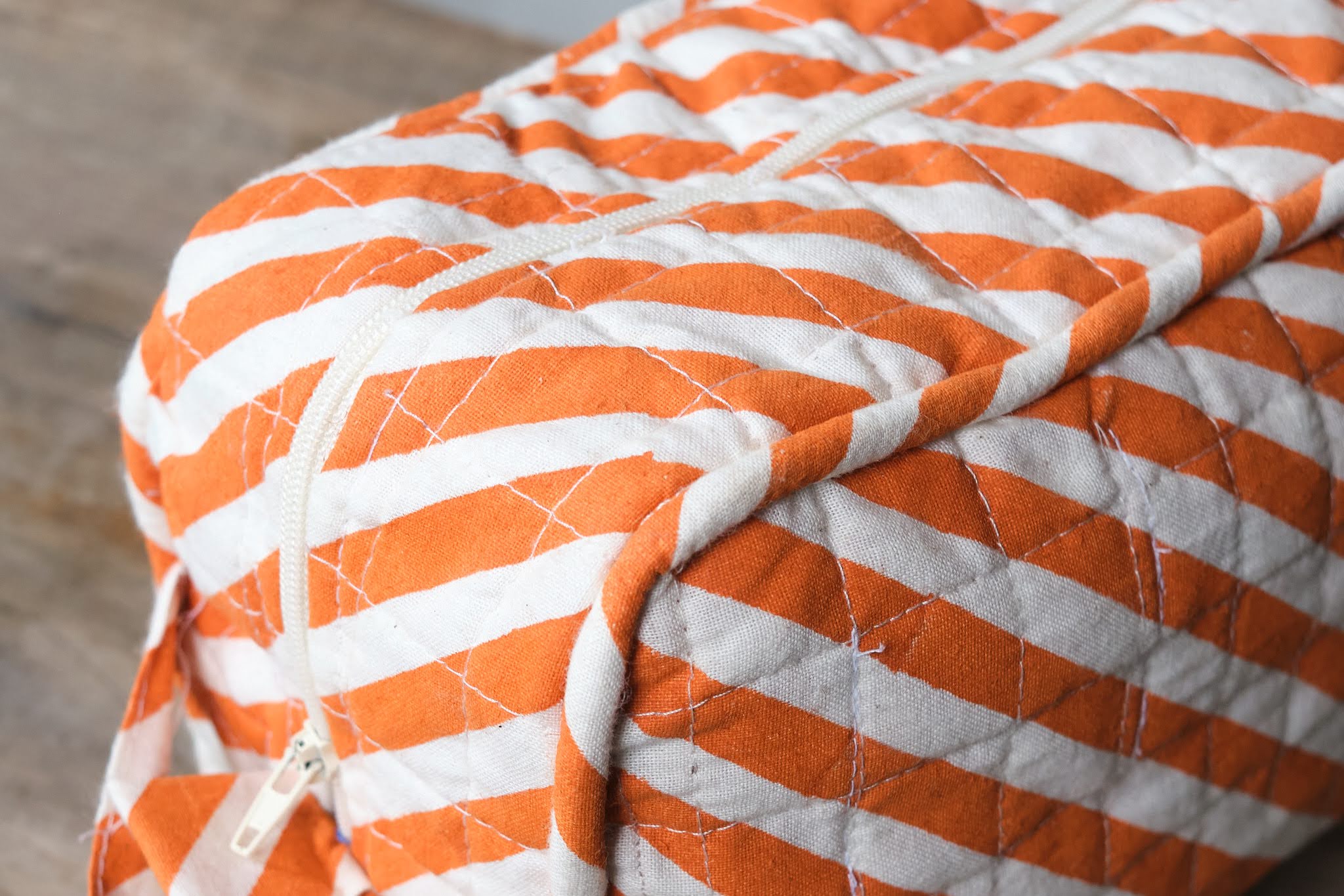 Waterproof Orange Striped Travel Wash Bag - Lightweight Cosmetic Toiletry Pouch for Women & Men | Perfect for Gym, Camping, Beach Trips & Daily Use