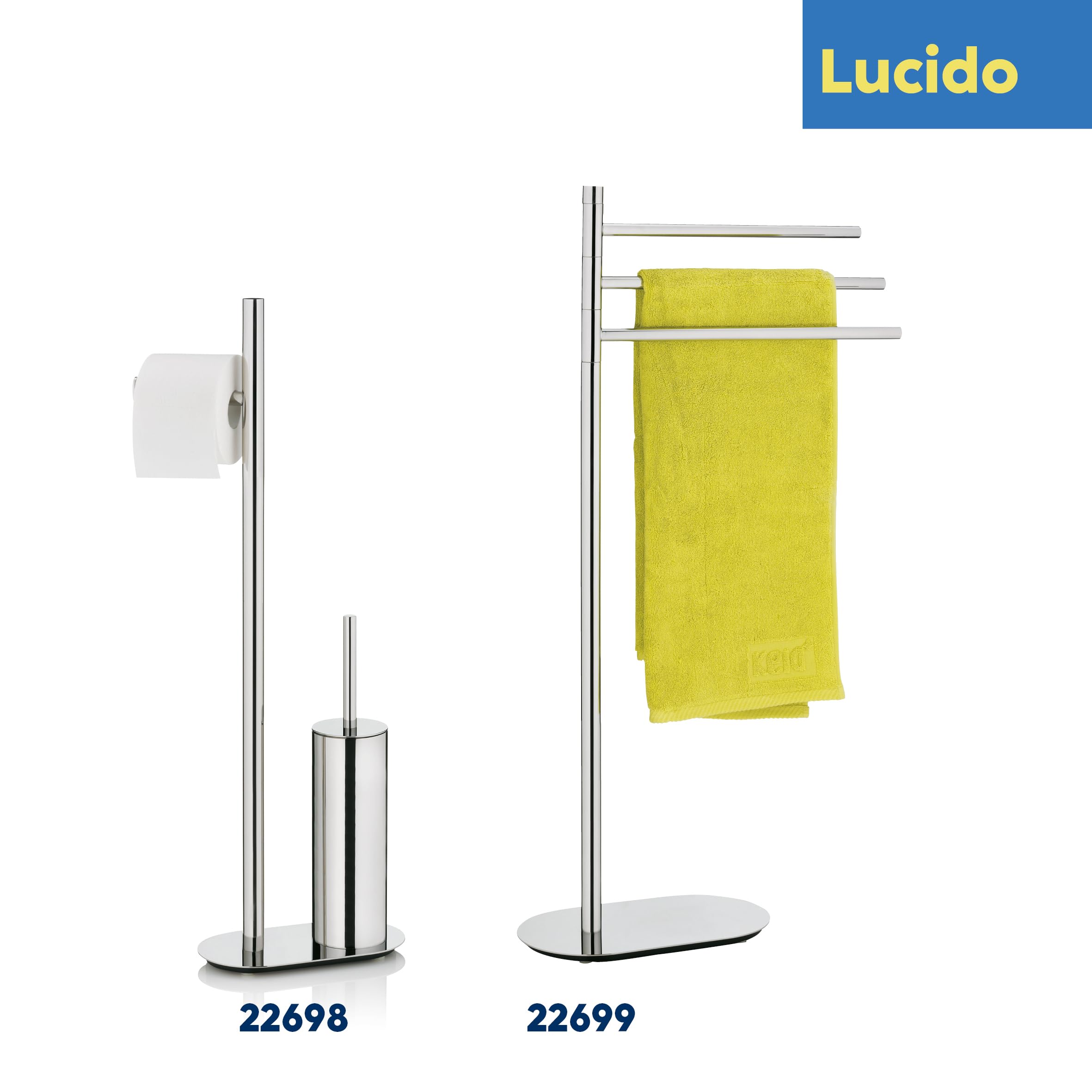 Premium Stainless Steel Towel Holder - Silver Finish, 32 x 18 x 85 cm - Perfect for Bathroom, Kitchen & Spa Organization