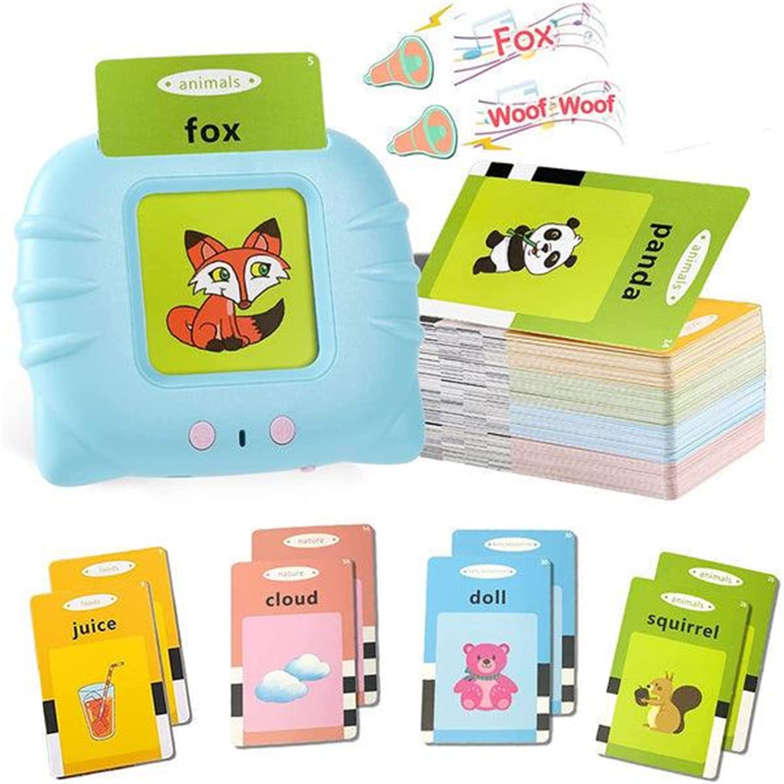 Toddler Talking Flash Cards - 255 Sight Words Learning Toy for Speech Therapy & Education - Perfect for Boys & Girls (Blue) - Ideal for Home & Classroom Use