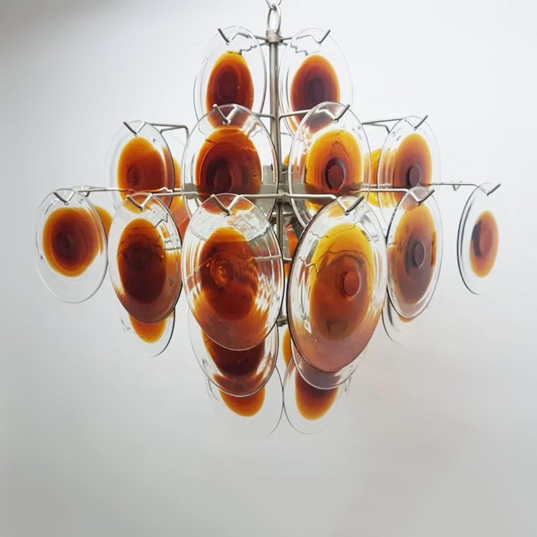 Luxury Mazzega Vistosi Murano Glass Chandelier - Handcrafted Italian Crystal Ceiling Light Fixture for Dining Room, Living Room & Bedroom Decor