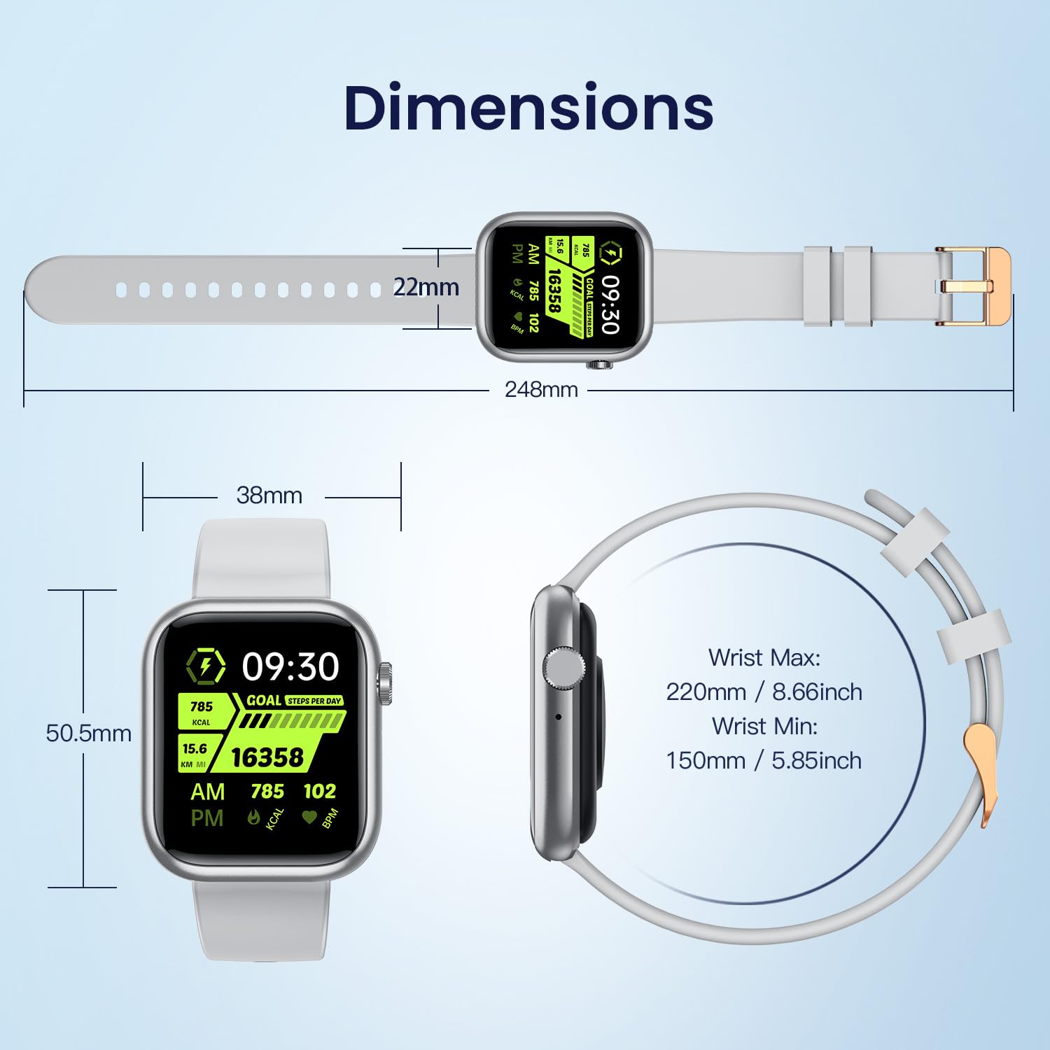 Smart Watch for Women - Fitness Tracker with Bluetooth Calling, 123 Sport Modes, Heart Rate Monitor, IP67 Waterproof, Compatible with Android & iOS Phones - Perfect for Running, Swimming & Daily Activity Tracking