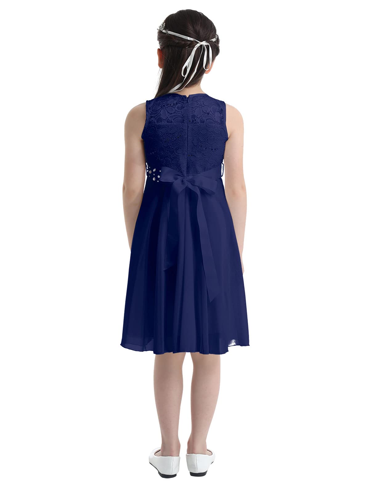 YiZYiF Girls' Floral Lace Sequin Flower Dress for Wedding, Pageant, Party & Formal Occasions - Perfect for Flower Girls, Birthday Celebrations and Special Events