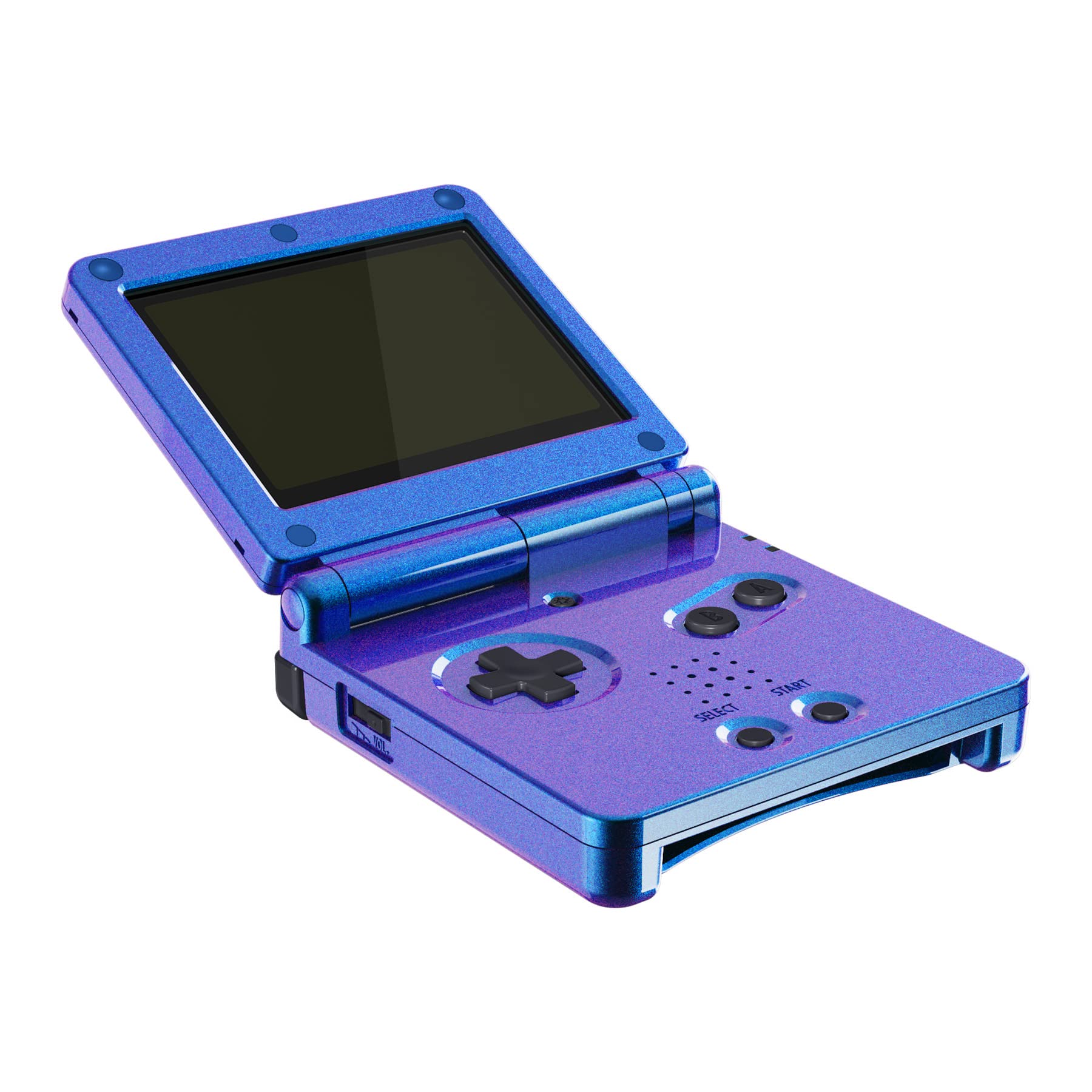 eXtremeRate Chameleon Purple Blue Glossy Replacement Shell for Gameboy Advance SP GBA SP - Compatible with IPS & Standard LCD Screens - DIY Custom Housing Case - Perfect for Game Console Modding & Retro Gaming Enthusiasts (Console & Screen Not Included)