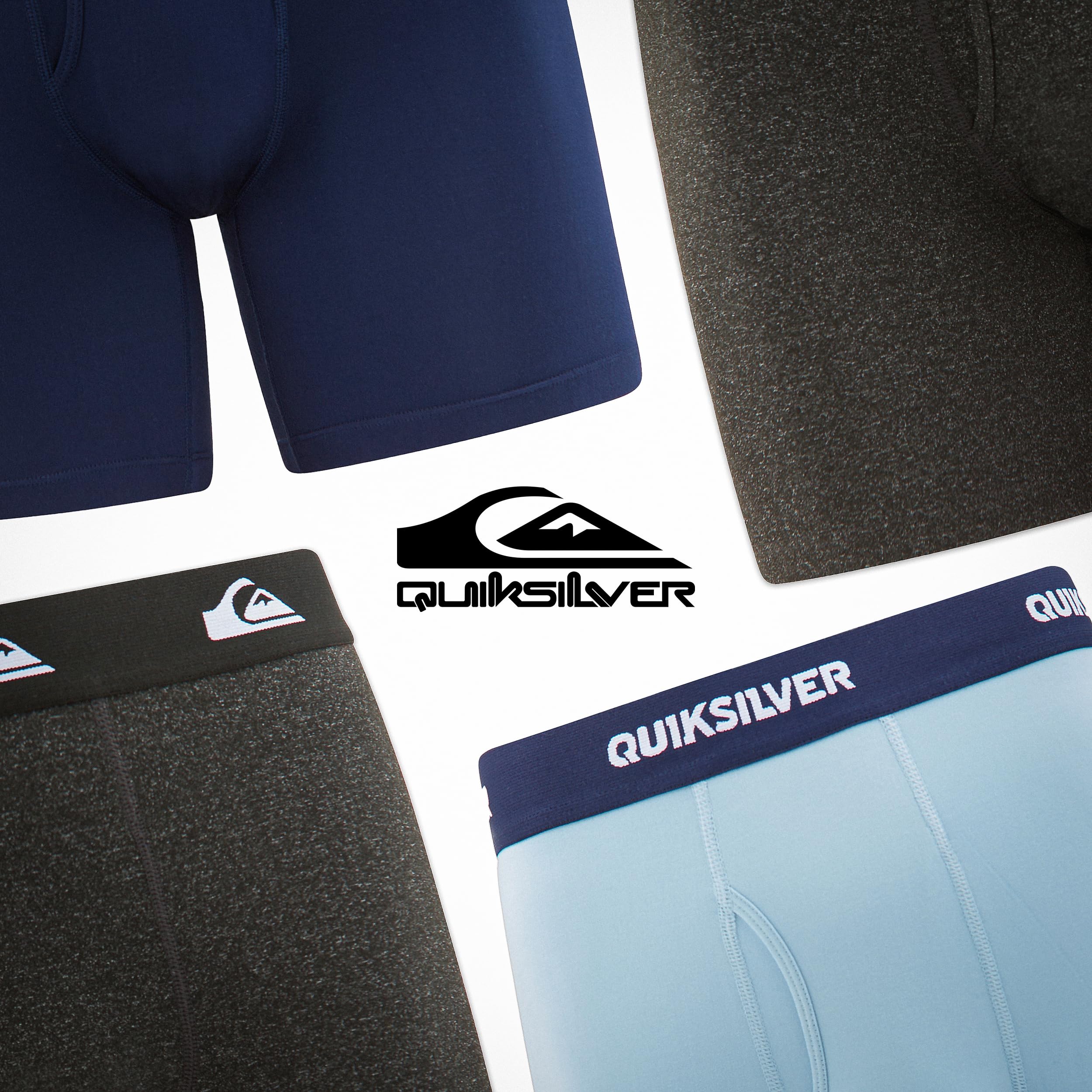 Quiksilver Men's Boxer Briefs 4-Pack - Super Soft Brushed Polyester Underwear for Men | Comfortable Daily Wear, Gym & Travel Underwear
