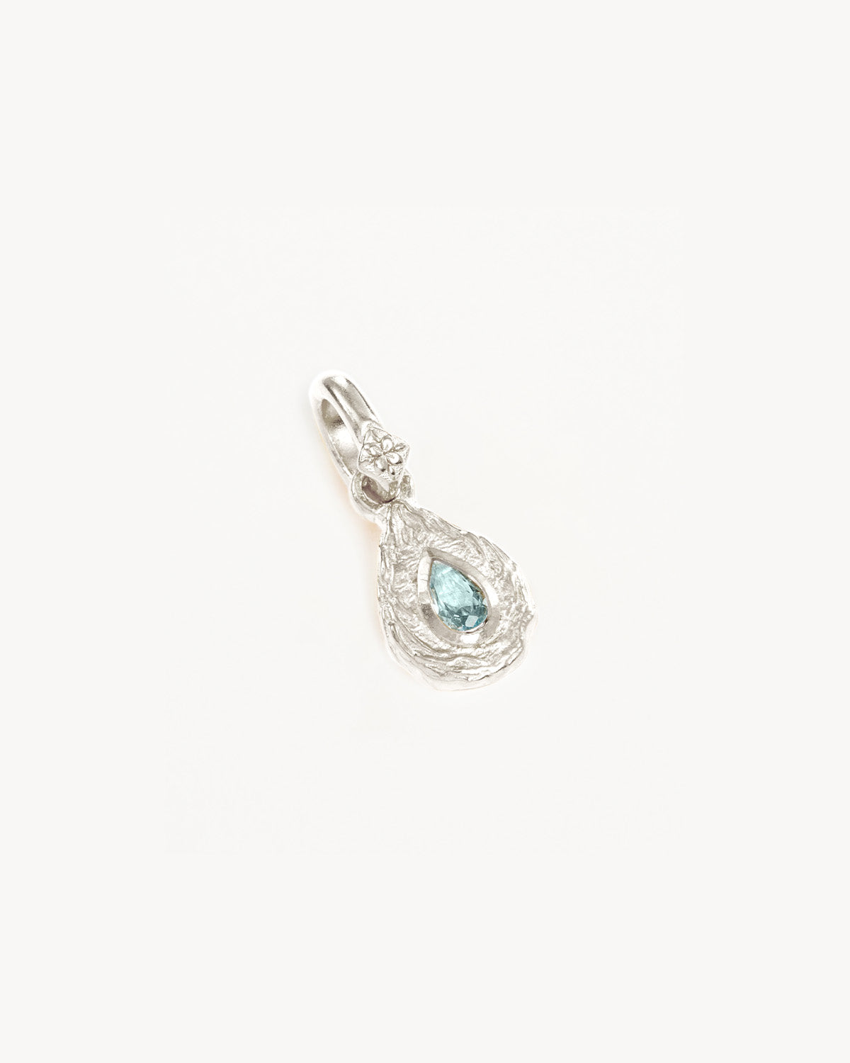 March Birthstone Pendant Necklace - Sterling Silver Love Link Charm for Women | Perfect Gift for Anniversary, Birthday & Mother's Day