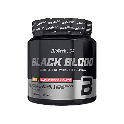BioTechUSA Black Blood NOX+ Blood Orange Pre-Workout Supplement 330g - Boost Energy & Performance for Intense Workouts & Gym Sessions