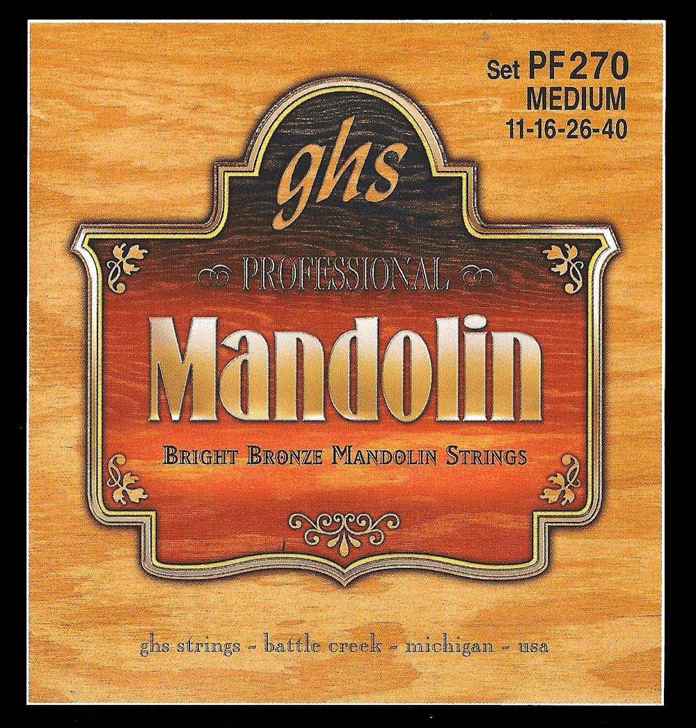 GHS PF270 Mandolin Strings - Phosphor Bronze Wound for Bright Tone & Longevity | Perfect for Bluegrass, Folk & Classical Music Performances