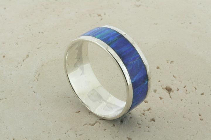 Opal Band Blue - Elegant Blue Opal Ring for Women | Perfect for Weddings, Parties & Everyday Wear