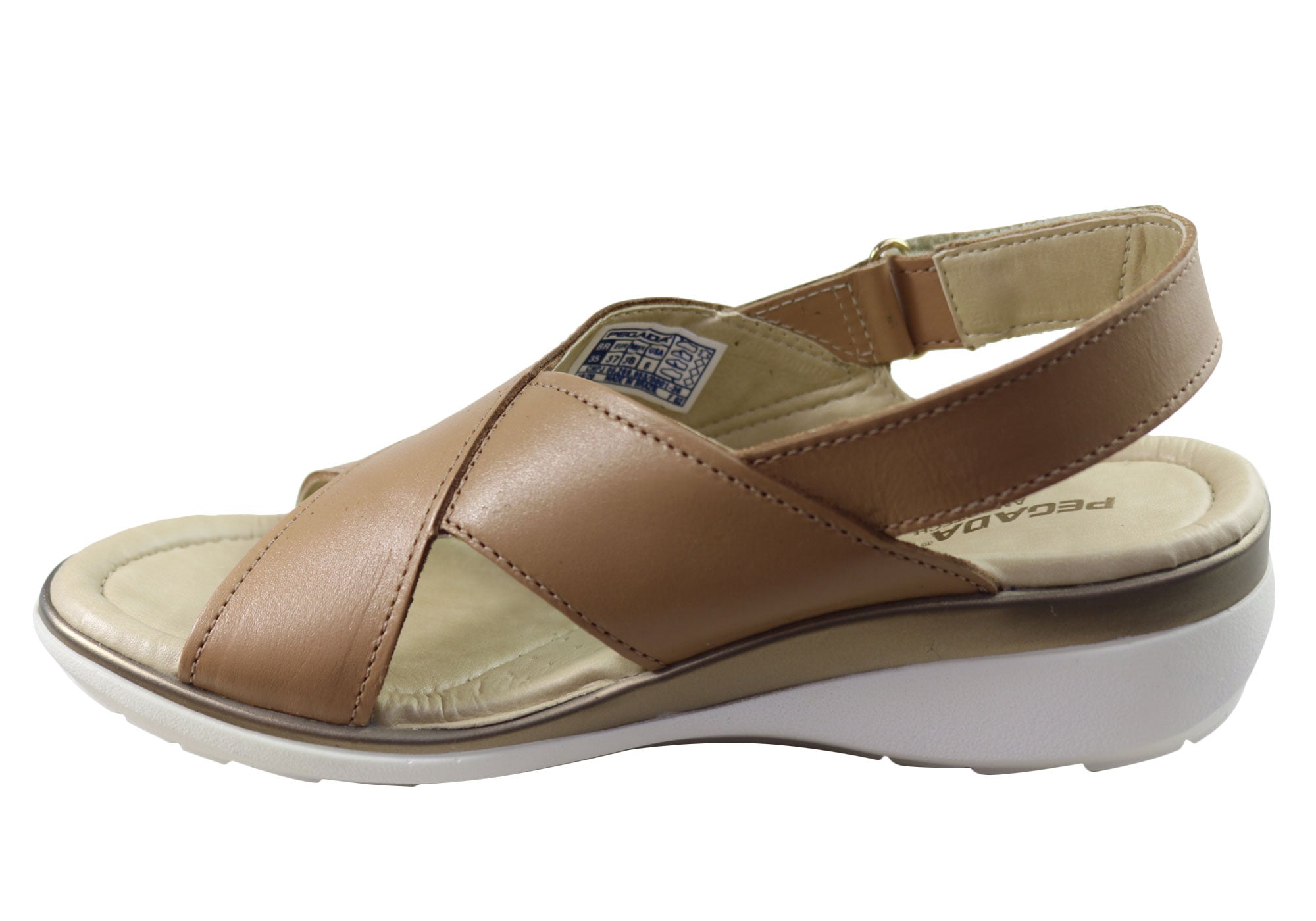 Pegada Paros Women's Comfortable Leather Sandals - Handmade in Brazil - Perfect for Beach, Vacation & Summer Outfits