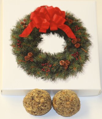 Scott's Cakes Premium Milk & Dark Hazelnut Chocolate Truffles - 8 oz Wreath Gift Box - Perfect for Holidays, Parties & Corporate Gifts