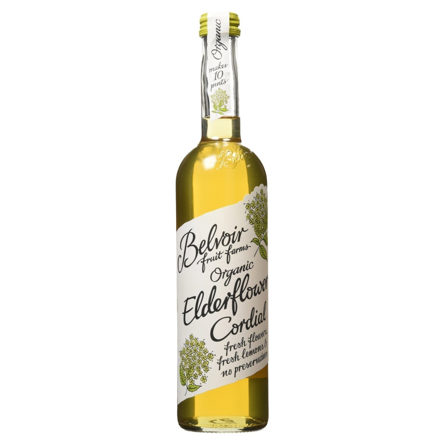 Organic Elderflower Cordials by Belvoir Fruit Farms - 500ml (Case of 6) - Perfect for Cocktails, Mocktails & Gourmet Gifts