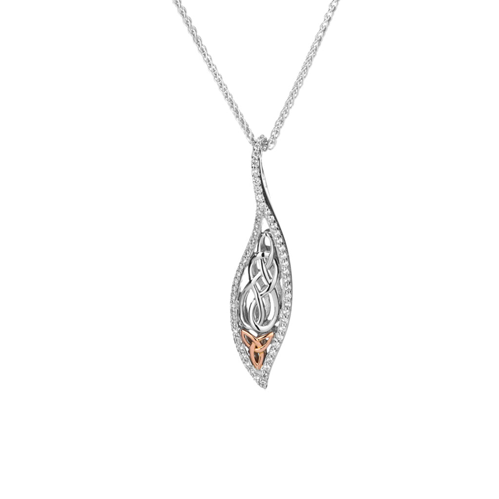 10K Rose Gold & Sterling Silver Leaf Pendant Necklace - Elegant Nature-Inspired Jewelry for Women, Perfect for Everyday Wear, Gifts & Special Occasions