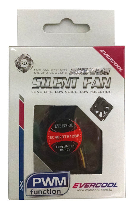Evercool 60x60x10mm 12V Dual Ball Bearing PWM Cooling Fan EC6010TH12BP - Perfect for PC Case, CPU Cooler & Electronics Cooling Systems