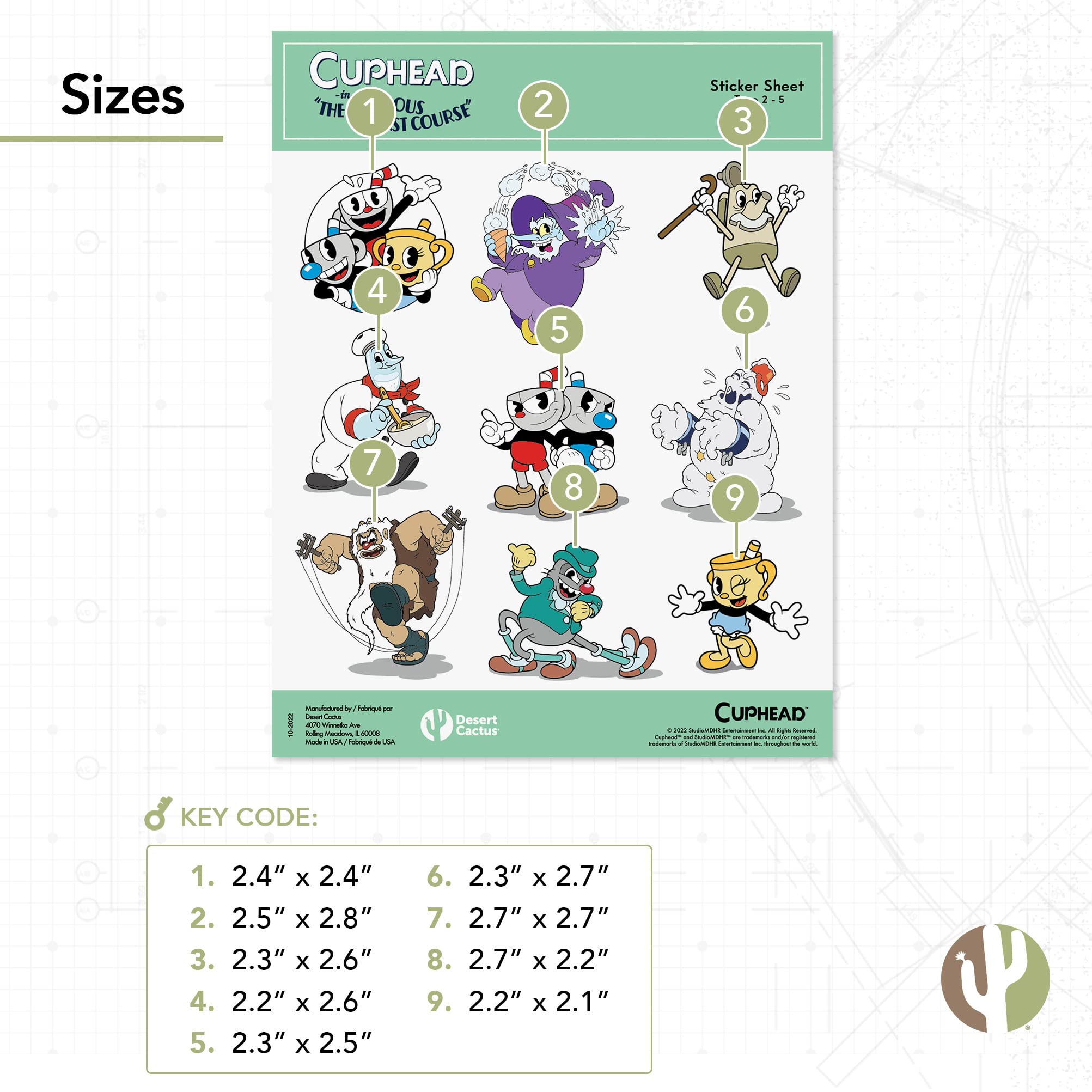 Cuphead Stickers - 50 Pack Vinyl Decals for Laptop, Water Bottle, Car, Scrapbook - Waterproof & Durable - Perfect for DIY Crafts, School Supplies, and Home Decor (Version 5)