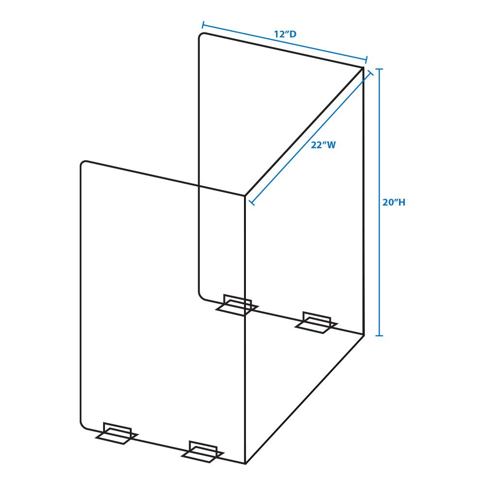 EAI Education Clear Plexiglass Student Desk Shields - 20 Inch Height, Set of 4 - Perfect for Classroom, Office, and Library Social Distancing Protection