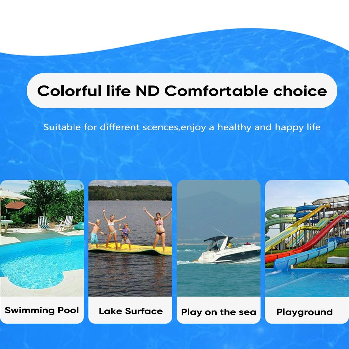 **9/12/18 FT Water Floating Mat - Durable Foam Lake Float Pad for Swimming, Relaxing & Pool Parties - Family & Pet-Friendly Lily Pad (Blue/Yellow) - Perfect for Lakes, Pools & Beach Fun**