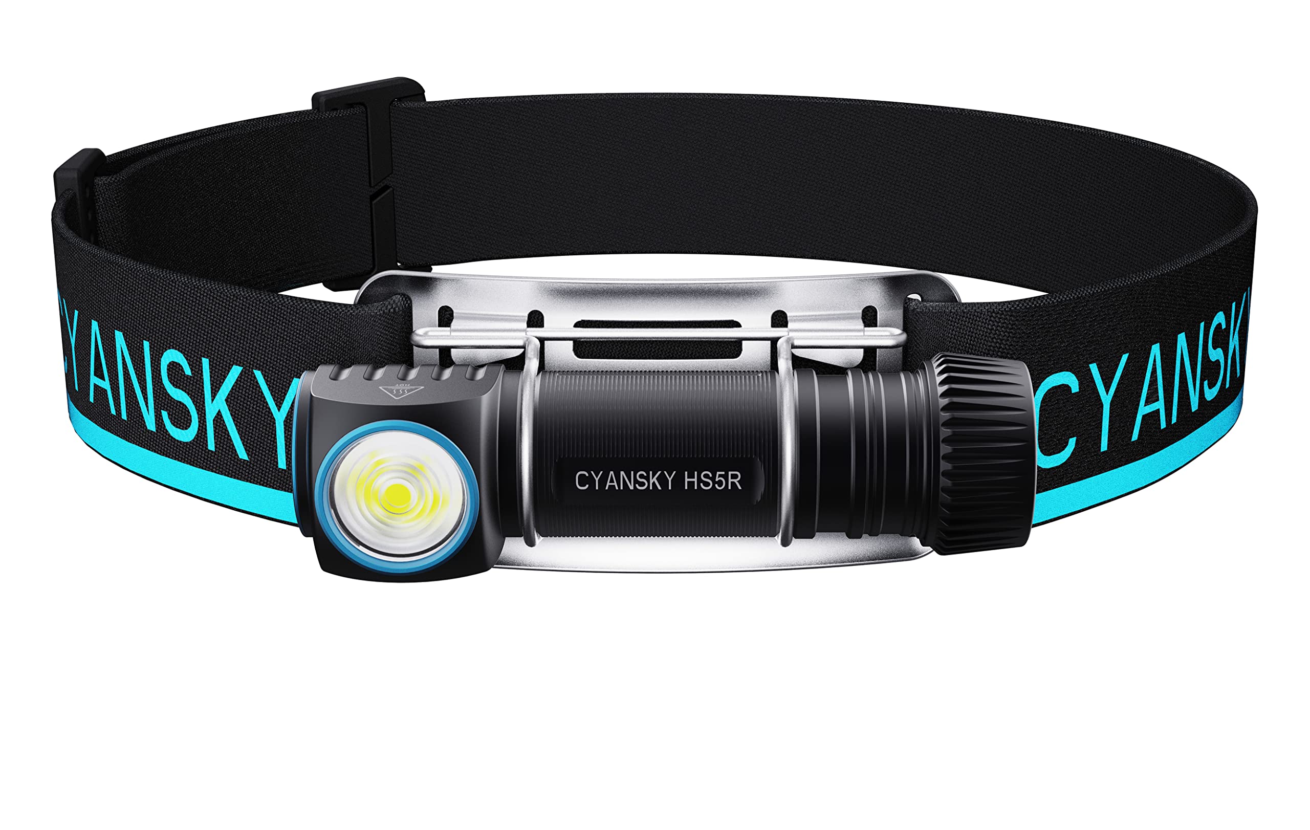CYANSKY Rechargeable Headlamp 1300 Lumens - Bright White & Red LED Headlight for Adults - Perfect for Night Camping, Hiking, Hunting, Running & Emergency Use