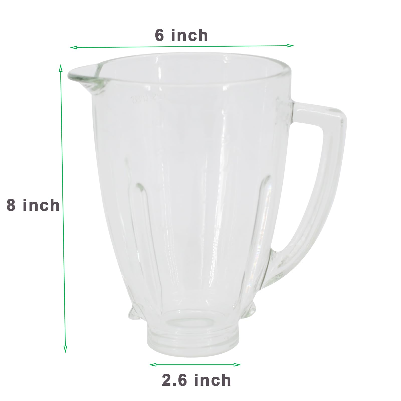 Oster Blender Replacement Parts - 6 Cup Glass Jar with Lid, 4961 4-Point Ice Crushing Blade, 4902 Base Cap & Gasket - Compatible with Oster & Osterizer Blenders - Perfect for Smoothies, Ice Crushing & Food Prep
