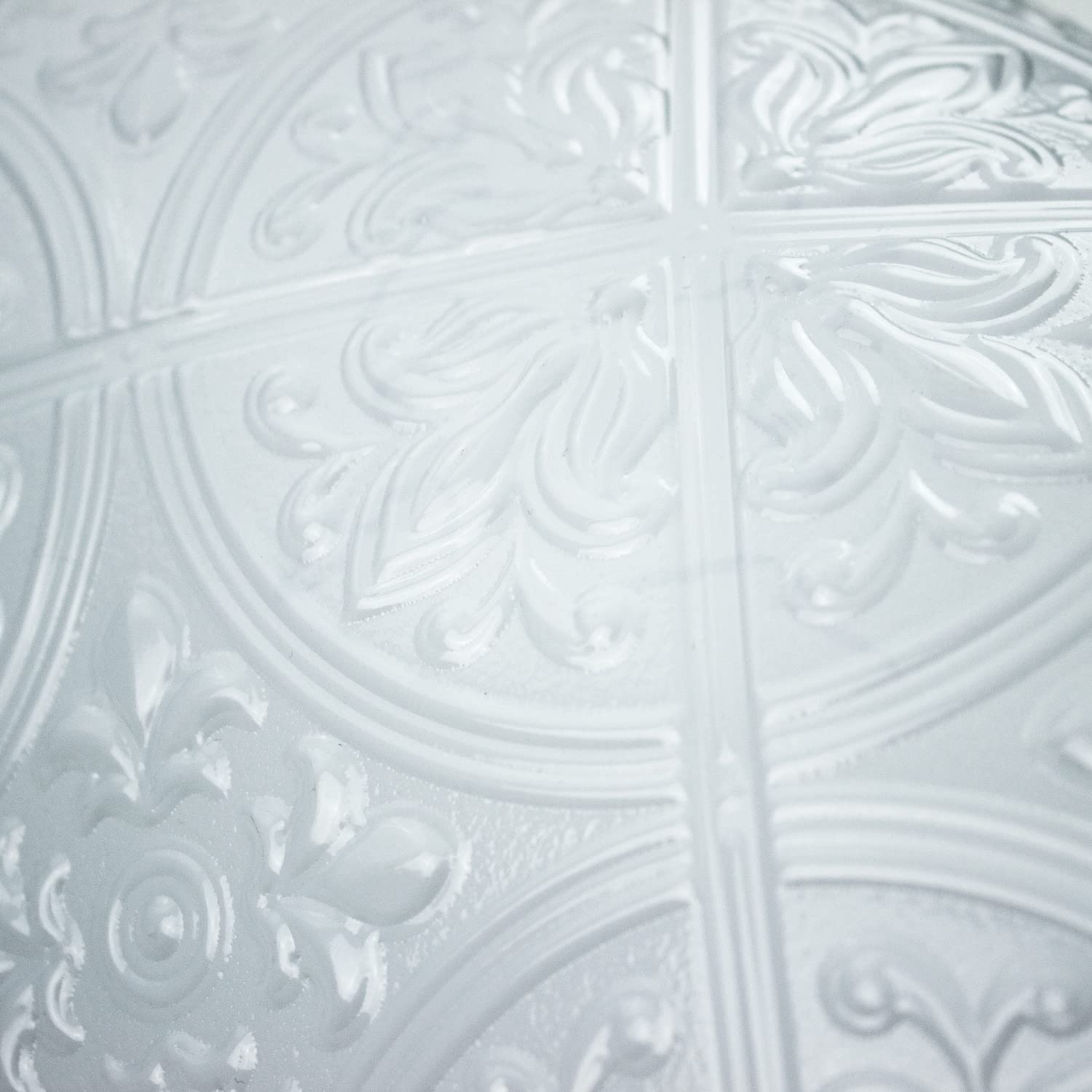 RoomMates TIL5014FLT Bright White Tin Tile Peel and Stick Backsplash - Easy DIY Kitchen & Bathroom Wall Decor for Home Renovation