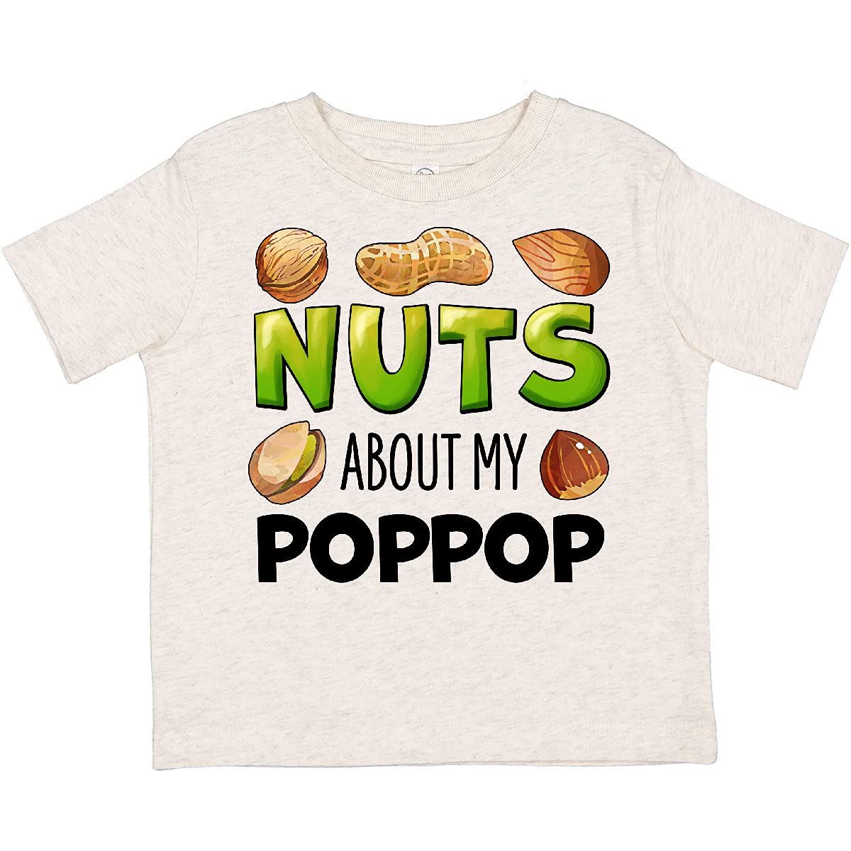 Inktastic 'Nuts About My Poppop' Peanut Almond Pistachio Graphic Toddler T-Shirt - Cute Casual Outfit for Grandparents Day & Family Gatherings