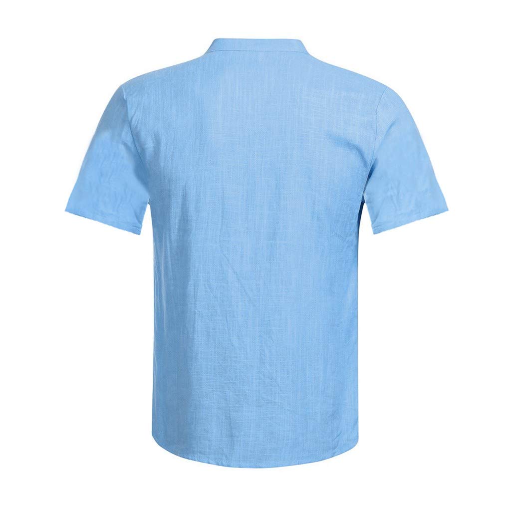 Breathable Linen Shirt for Men | Short Sleeve Summer Casual & Business Shirt | Slim Fit Cotton-Linen Blend | Perfect for Office, Travel & Outdoor Activities