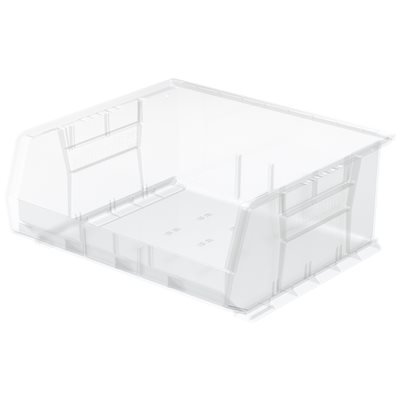 Akro-Mils Clear Plastic Storage Bins - Stackable Organizer Case of 6 (15
